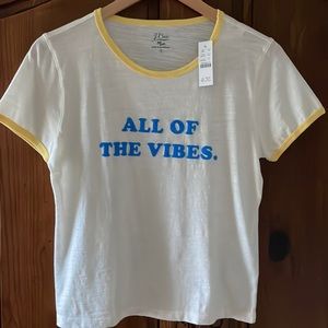 COPY - NWT JCREW WOMENS RETRO TISSUE GRAPHIC STATEMENT TSHIRT. SIZE M